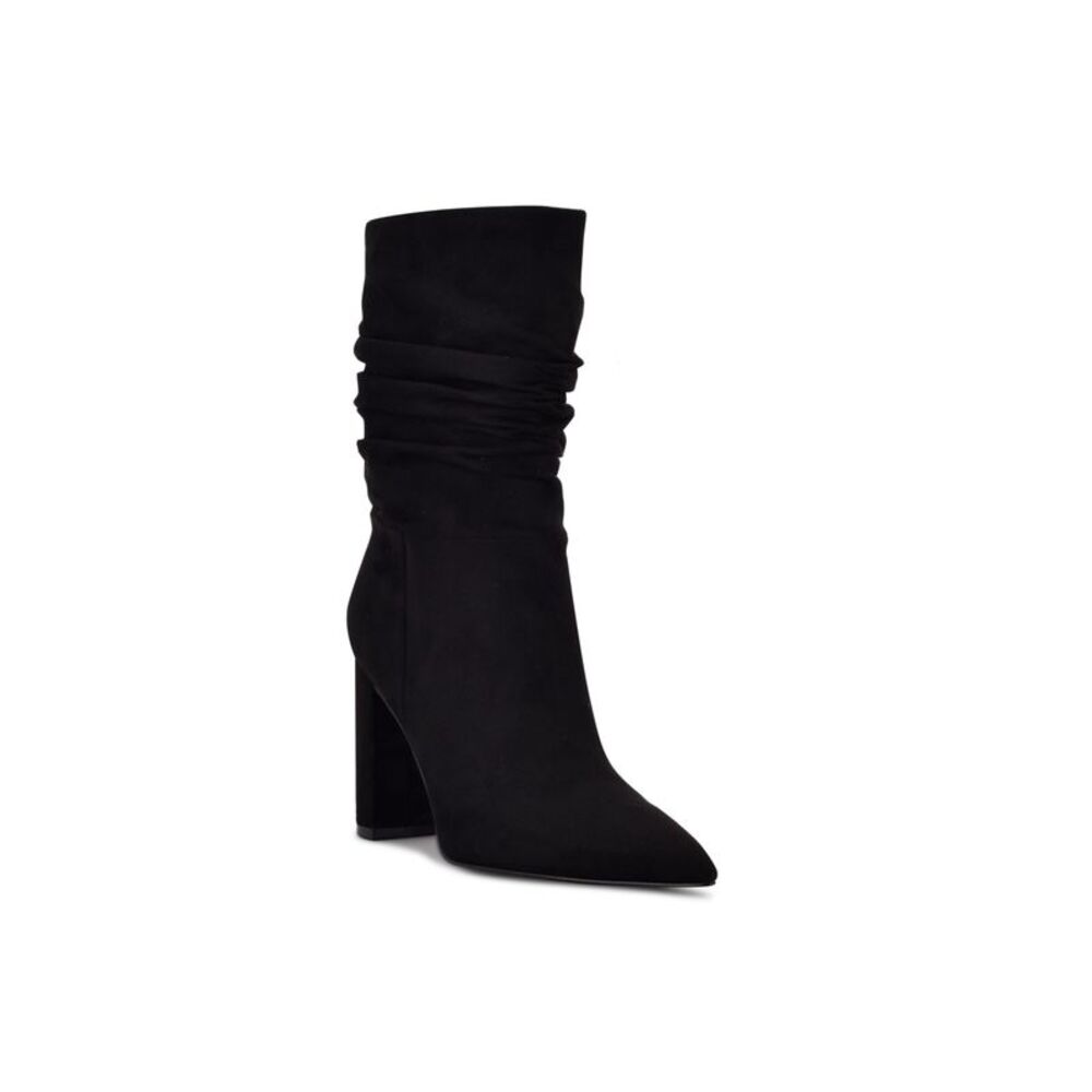 NINE WEST Womens Black Padded Denner Pointy Toe Block Heel Slouch Boot 10.5 M